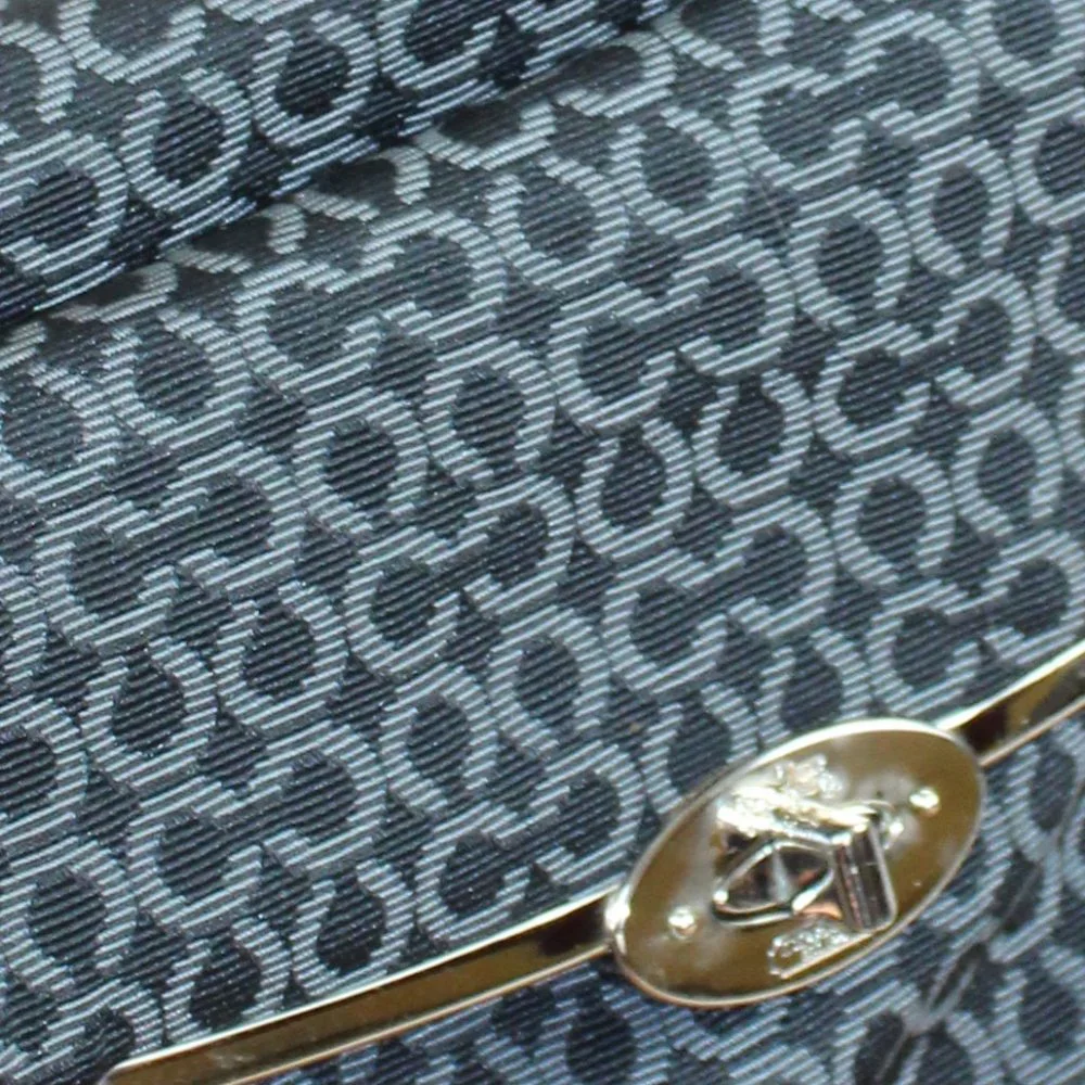 COACH Madison Madeline Black W/Gray Signature Small “C” Canvas East West… - Picture 7 of 13
